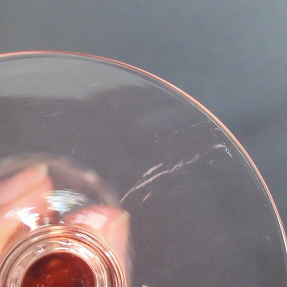 Vintage Crystal Pink Beveled Etched Wine Glasses Set of 4 - 7" Tall - Picture 14 of 14